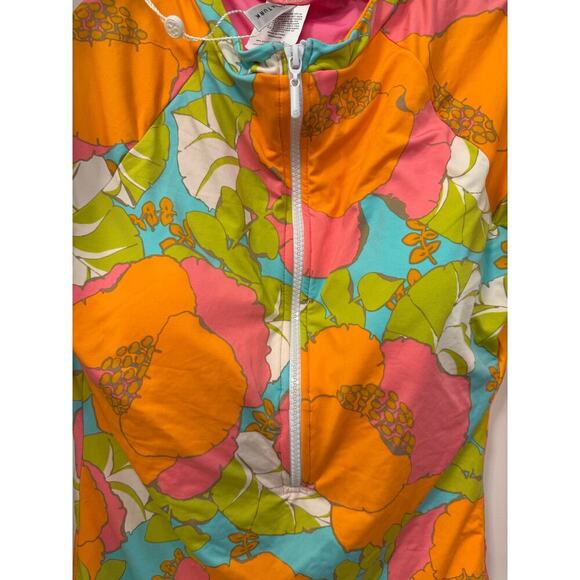 Trina Turk Large NWT Playa De Flor Half Zip Long Sleeve Rash Guard Paddle Suit - Picture 9 of 10
